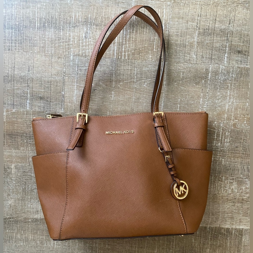 Michael Kors Brown and Gold Tote Bag